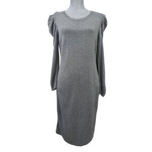 Calvin Klein Knit Dress Womens M Gray Pullover Long Sleeve Career‎ Minimalist